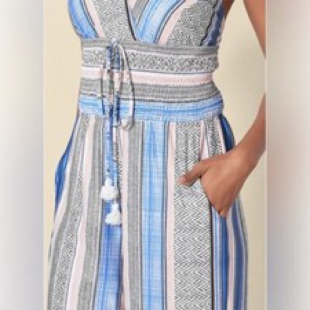 Venus Multicolor Striped Capris Length Jumpsuit - image 5